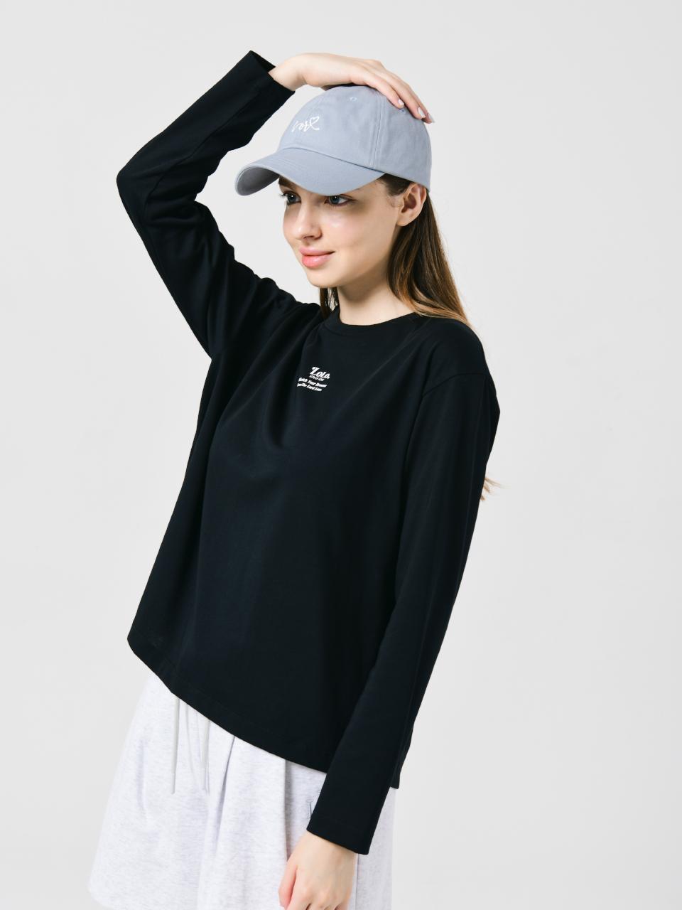 Road Roar Print Basic Long Sleeve T-Shirt Black Black/L