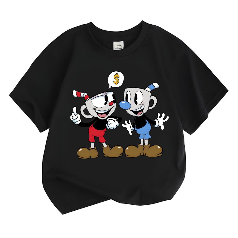 Cuphead 2026 NEW Cartoon T-shirt Boys Girls Kids Clothing Tops Streetwear Manga/Comic Short Sleeves Sports Fashion Tees Toddler