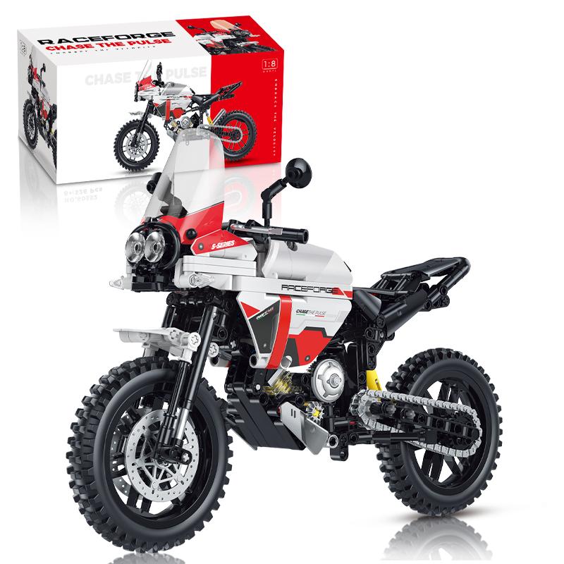 1:8 Racing Motorbike Model MOC Blocks Model Moto Vehicle Technical Birthday Gifts Building Toys for Kid Boys Adult Room Ornament