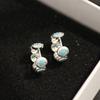 New elegant and exquisite diamond-encrusted blue zircon silver earrings simple and versatile stud earrings for women