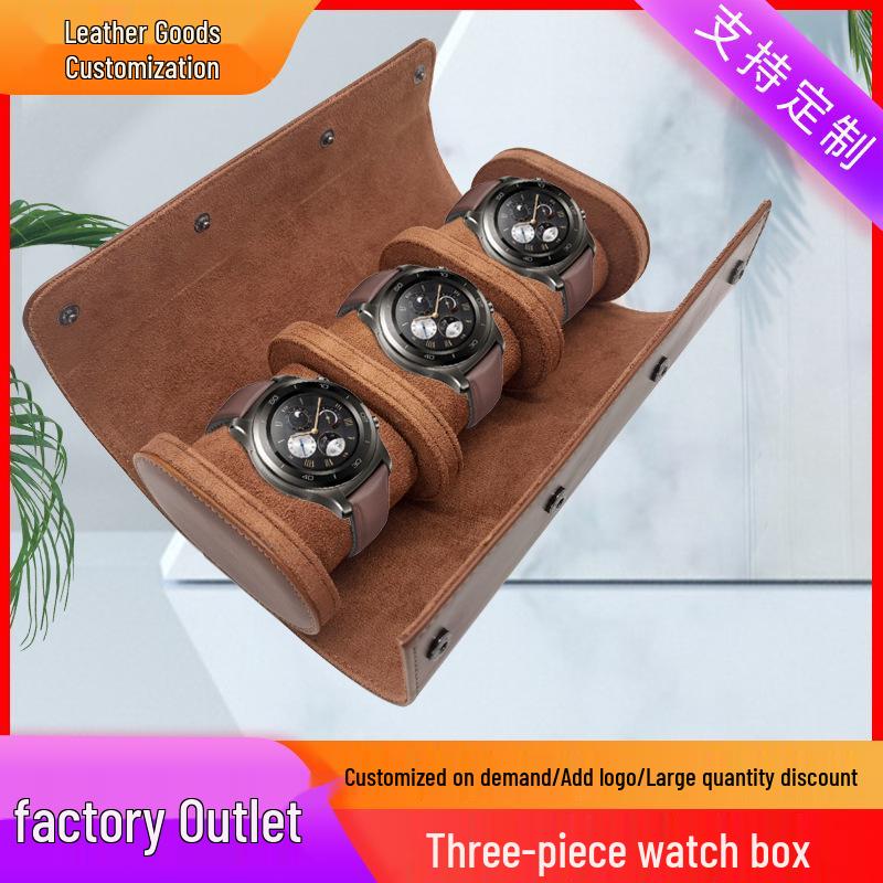 Eco-Friendly PU Leather Watch Box Storage Set - Three-Piece