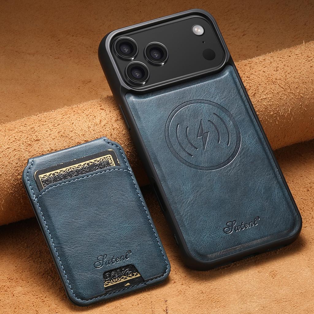 For Magsafe Case For iPhone 17 Pro Max 14 12 13 15 16 Pro Max Plus Leather Wallet Card Holder Slots Magnetic Back Cover K0026