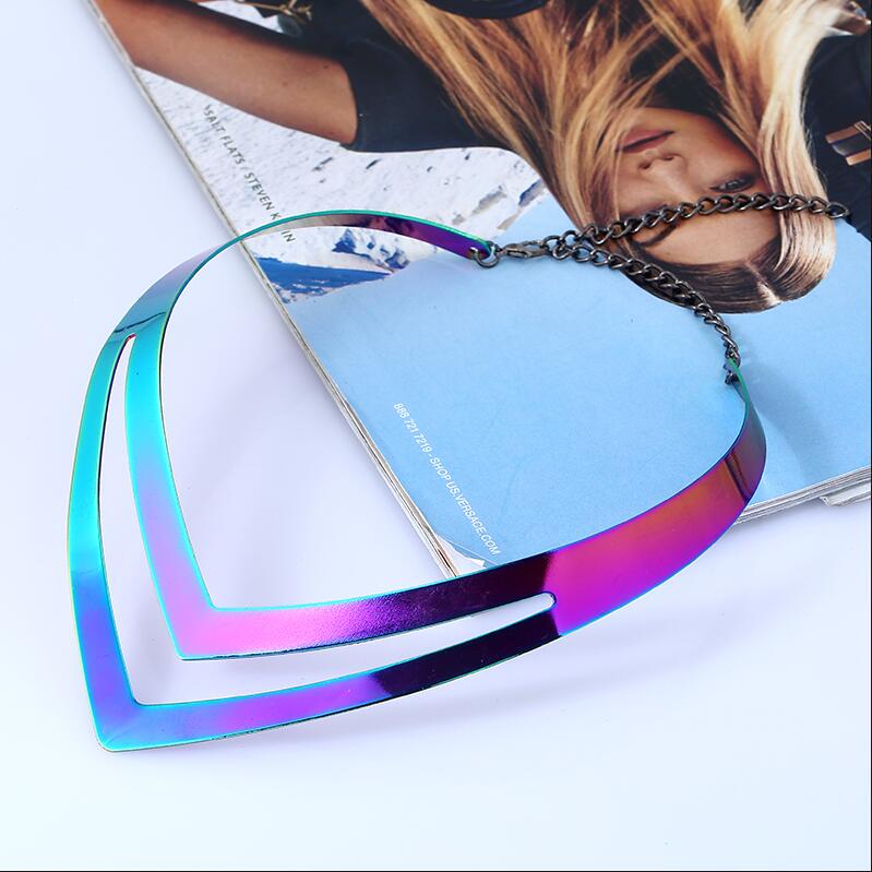 Geometric Hollow Metal Torques Women Trendy Simple Smooth Choker Necklaces Plated Collars Necklace