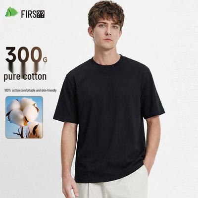 Shanshan Men's Heavyweight 100% Cotton Round Neck T-shirt