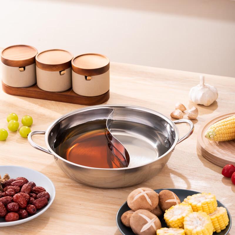 Thickened Stainless Steel Divided Hot Pot Set