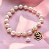 100% Natural Freshwater Pearl Sweet Rose Flower 14K Gold Filled Female Beads Chain  For Women Bracelet Gifts No Fade