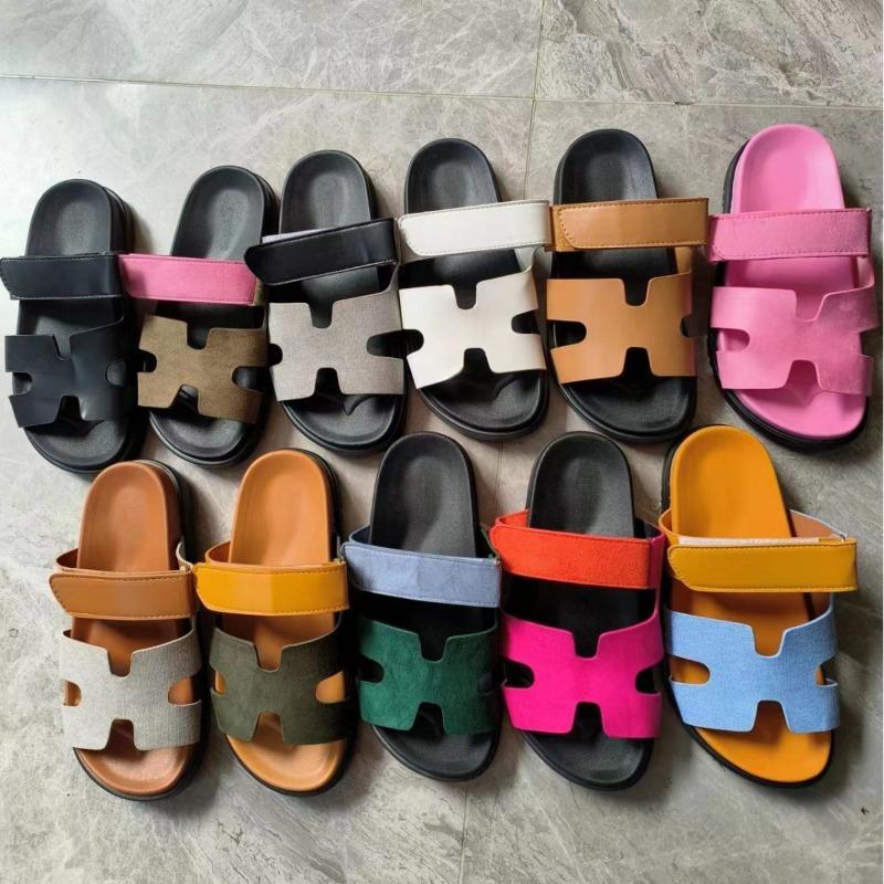 Sandales à semelles épaisses, fermeture Velcro grande taille, couleurs contrastées, adaptées aux chaussures décontractées pour femmes, polyvalentes et polyvalentes
