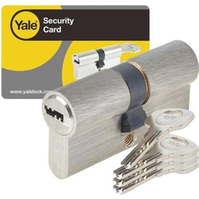 Zylinder Serie 1000+ schließbar 40x40 mm vernickelt - YALE - 6 Stifte - bohrgeschützt und einbruchsicher