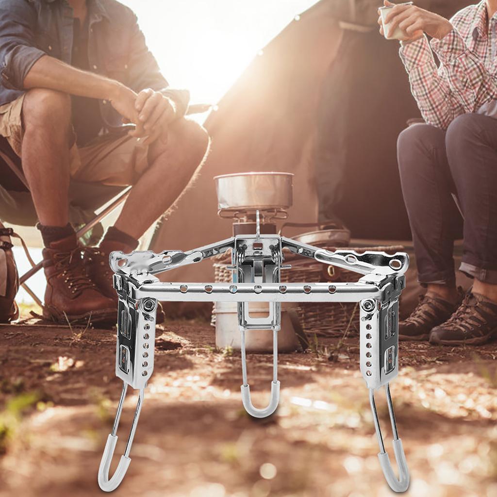 Foldable Gas Stove Pot Rack Bracket Canister Stand Fuel Grill Tripod Outdoor Folding Camping Accessory