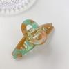 105cm Acetate Stunning Hair Claw Clip In Amber Green And Tortoise Shell Patterns For Trendy Girls