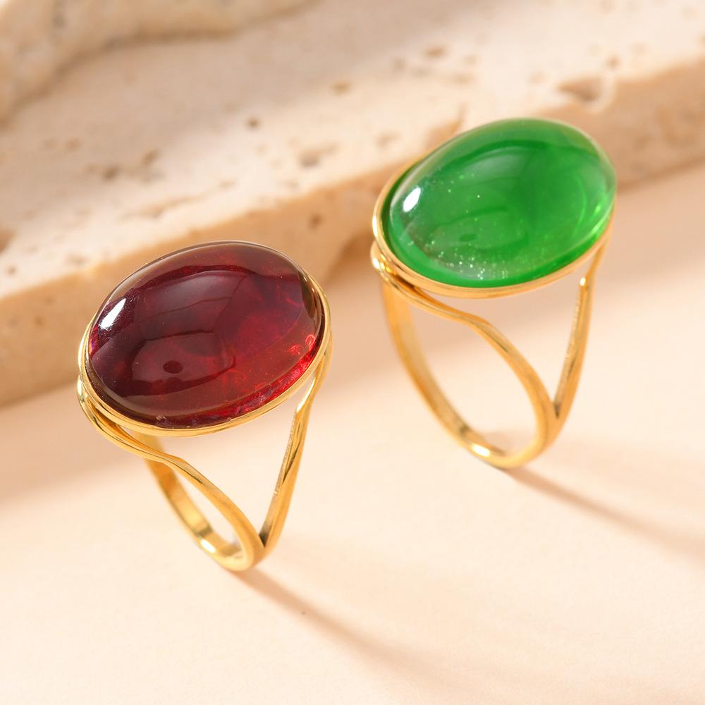 

Stainless Steel Ring Set Unisex Hydraulic Gemstone Ring Palace Style Couple Ring 8No.