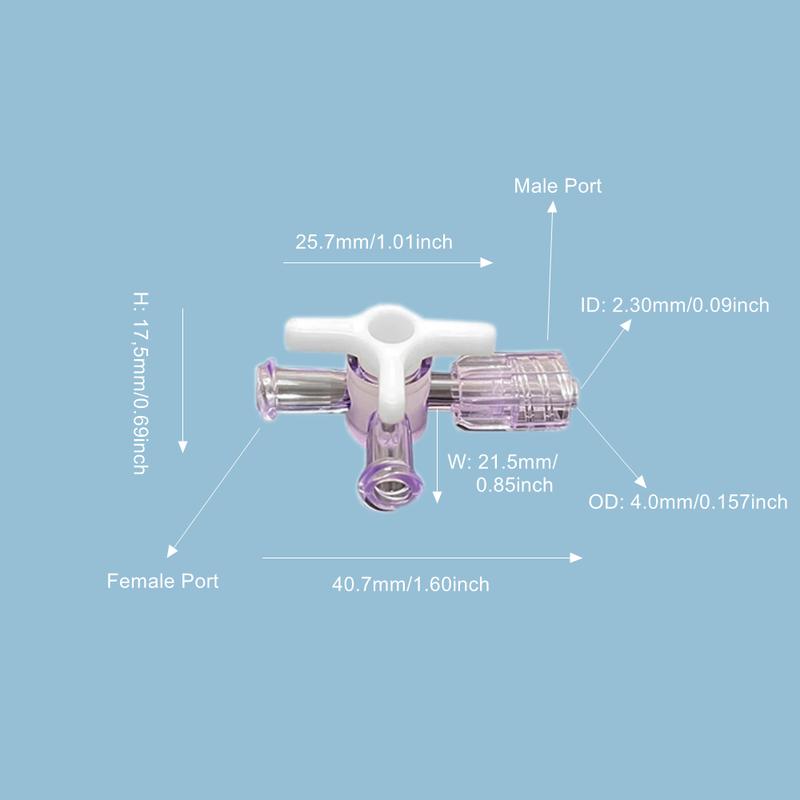 10PCS Plastic Three Way Valve Flow Control Luer Stopcock Valve for Medical Equipment