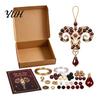 DIY Keyring Decoration Materials 12 Zodiac Beaded Ornament Kit, Constellation Pendant Making Craft Set Creative Art Project for Students Keychain Bag