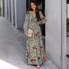 2025 European & American Women's Long Sleeve Evening Dress with Fairy Print