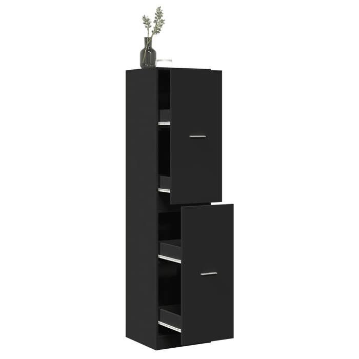 VidaXL Armoire d'apothicaire noir 40x41x174,5 cm bois d'ingénierie, coffre d'apothicaire, meuble d'apothicaire, coffre à 3309646