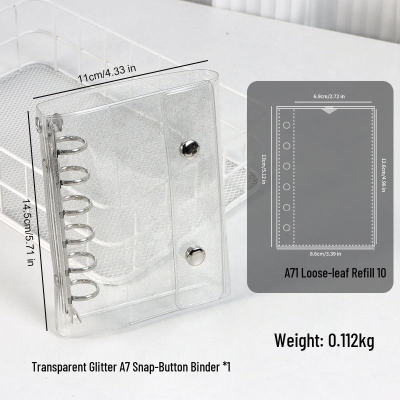 M5 Portable A6/A7 Binder Album with Transparent PVC Cover for Idol Photocard Storage