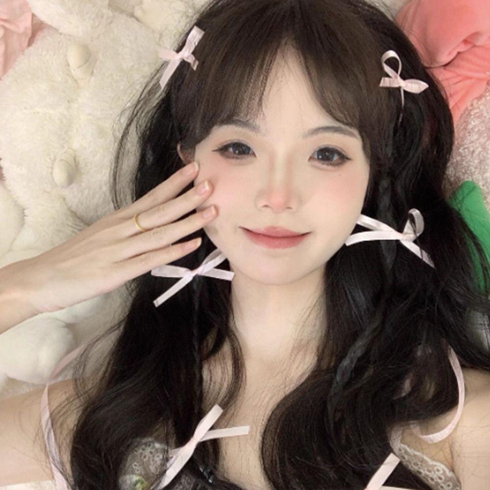 

Mini Hair Barrettes Lolita Women Hair Clip Fresh Bow Duckbill Clip Travel