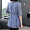 Summer Women's Plus Size Loose Tunic Chiffon Shirt Sleeve Top Blouse