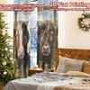 2pcs, 2D FLAT PRINTING Curtains (Without Rod) Curious Cows Holiday Curtains Versatile Durable Polyester Curtains Versatile All