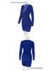 European Sexy Deep V Ruffled Bodycon Dress for Autumn/Winter