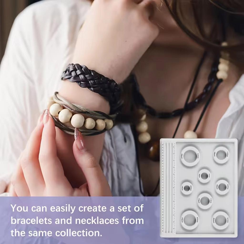 Versatile Bead Sizing Board with Clear Scale Marks Fashion Accessory Decoration for Necklace Bracelet Crafting Supplies