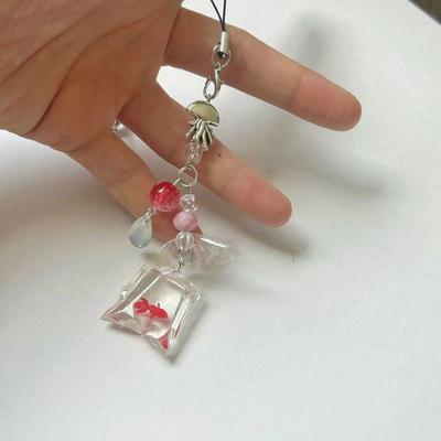 Handyhülle Süß Y2K Fisch Handy Kette Handy Anhänger Perlen Handy Band Niedlich Handgemacht Mobiles Lanyard Mädchen Frauen