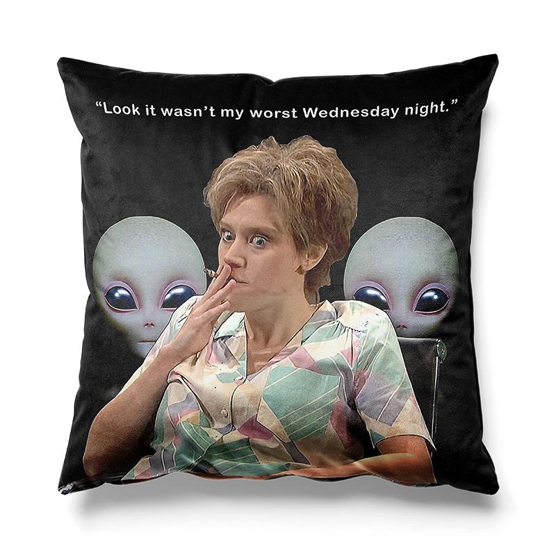 Aertemisi Kate Mckinnon Aliens Square Throw Pillow Cushion Covers Cases Pillowcases For Sofa 45Cm X 45Cm Peach skin 18*18(CM)-1Pcs