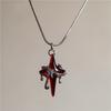Gothic Trendy Y2K Red  Heart Cross StarPendent Snake Chain Choker Necklace For Women Men Punk Vintage Grunge Aesthetic Jewelry