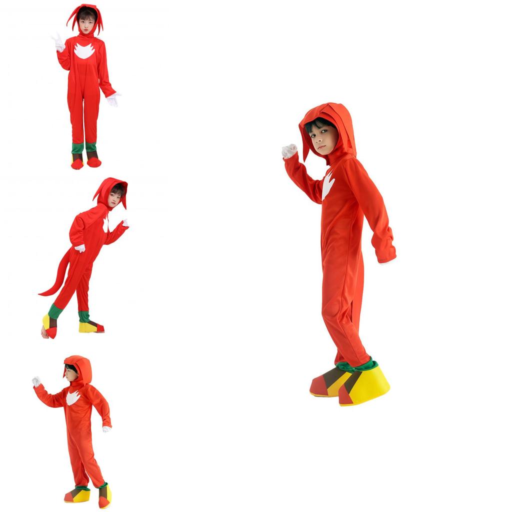 Kinder Sonic The Hedgehog Roter Knuckles Cosplay Kostüm Jumpsuit Für Unisex