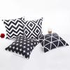 New Ultra Soft Plush Pillowcase Nordic Black White Geometry Single Side Print Sofa Cushion Cover Livingroom Pillows Decor Home