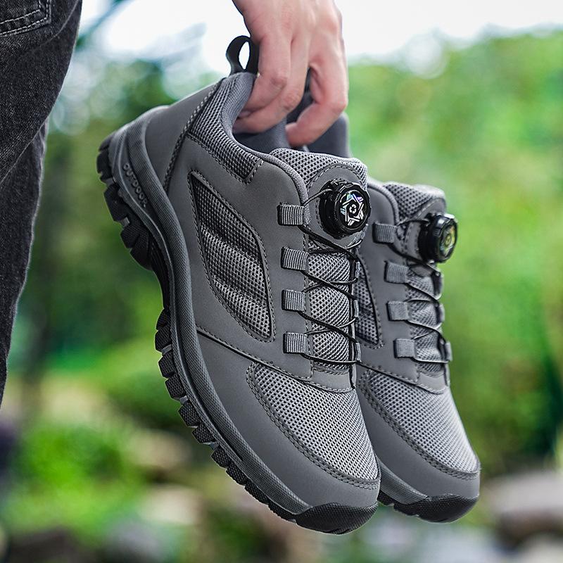 Men's shoes new spring outdoor non-slip hiking shoes men's mesh sports leisure rotating buckle travel shoes men