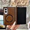 Luxury Leather Magnetic Case for Samsung Galaxy Z Fold 8 Ultra 7 6 5 4 3 ZFold7 ZFold8 for Magsafe Wireless Charging Phone Cover