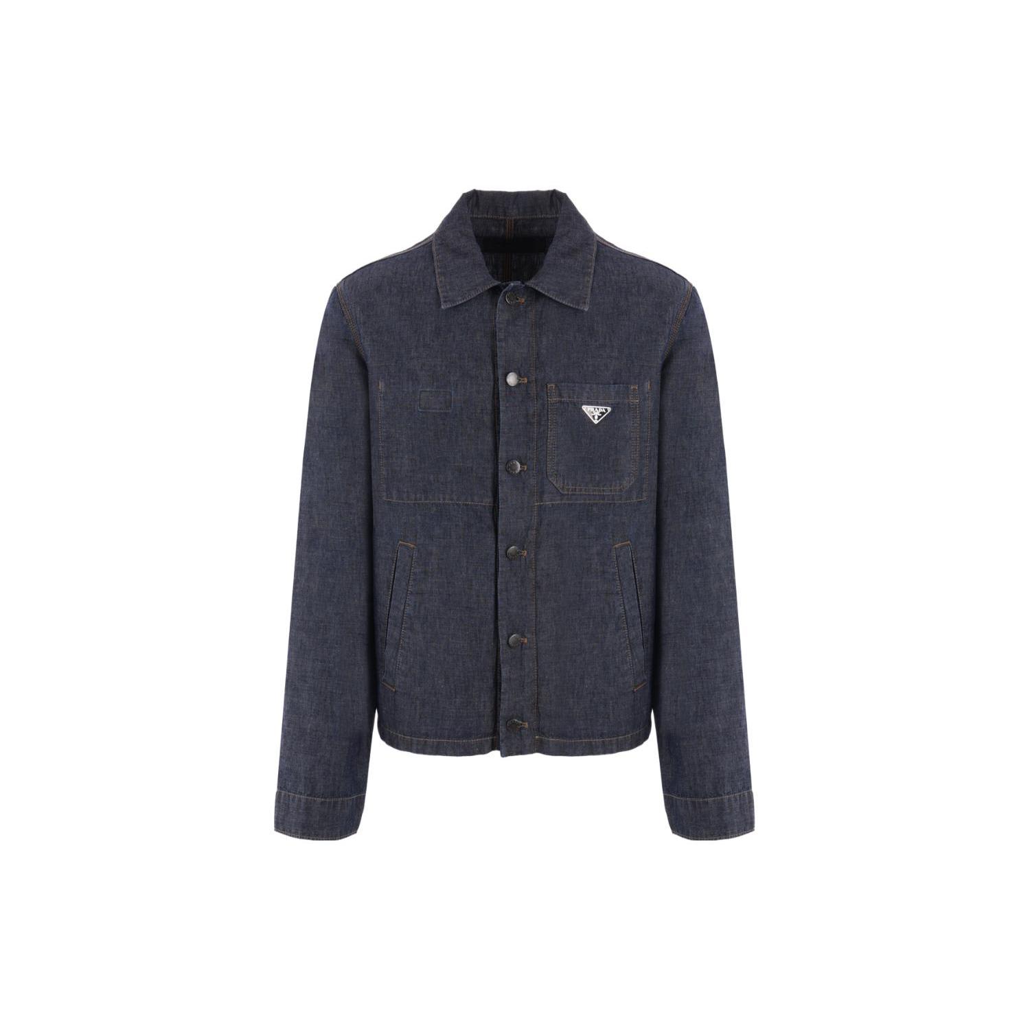 PRADA Triangle-logo Shirt Jacket GEB254-14J2-F0008-S-OOO L