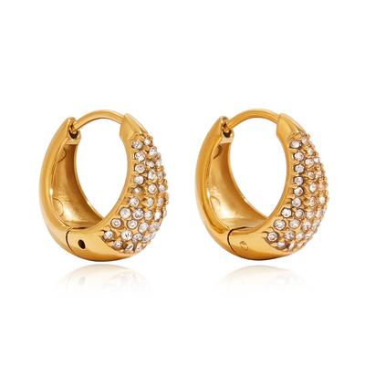 Youthway U-Shaped Earrings With Zirconia Stones, Made Of Stainless Steel Suitable For Women To Wear At Weddings And Banquets
