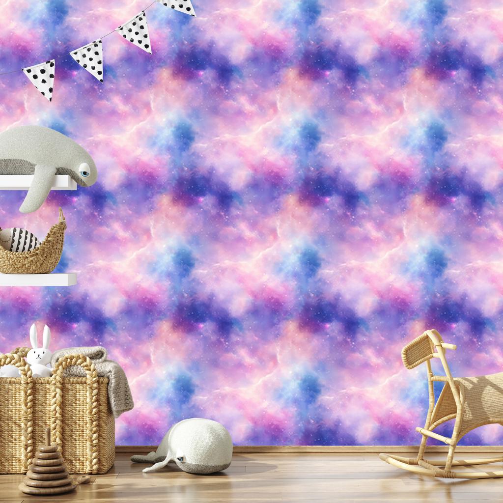 Watercolor Galaxy Wallpaper Lavender, Purple Center 50x1000