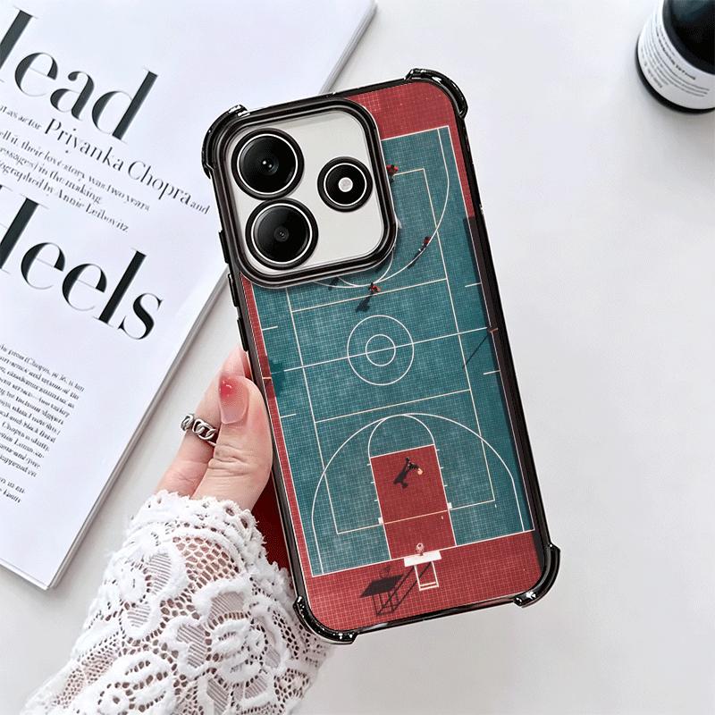 Basketball Sports Aesthetics Plating Phone Case For Xiaomi Redmi Note 14 15 Pro Plus 13 12 11 11S 11T 10 9S 9 5G Anti-Fall Airab