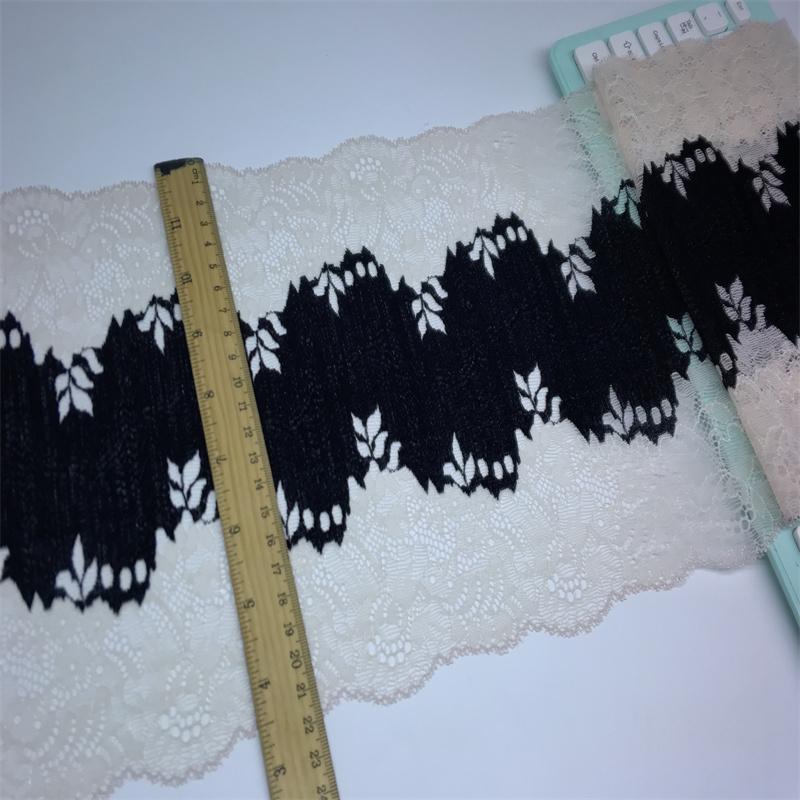 (2 Colors) 22cm wide Spandex Lace, Two Tone Stretch lace fabric for Sewing, Lingerie, Bra, Underwear, Garment, Crafting