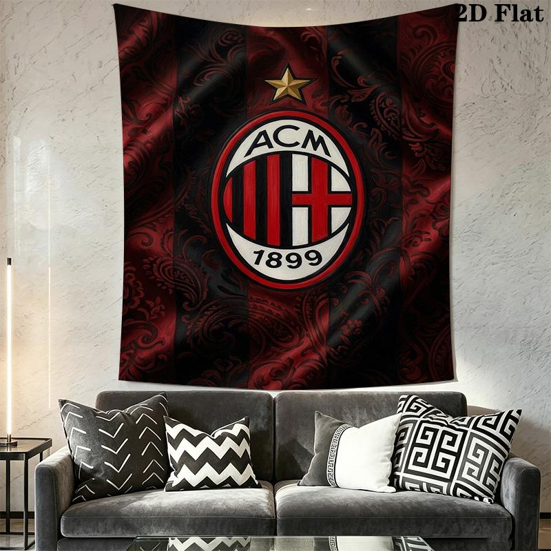 Ac Milan Crest Emblem Threepiece Set 1 Duvet Cover 2 Pillowcase Without Core Bedding Set Duvet Cover And Pillowcase Soft And Comfortable