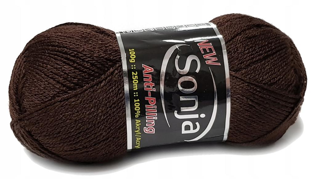 NEW sonja 100% acrylic anti-pilling brown 217