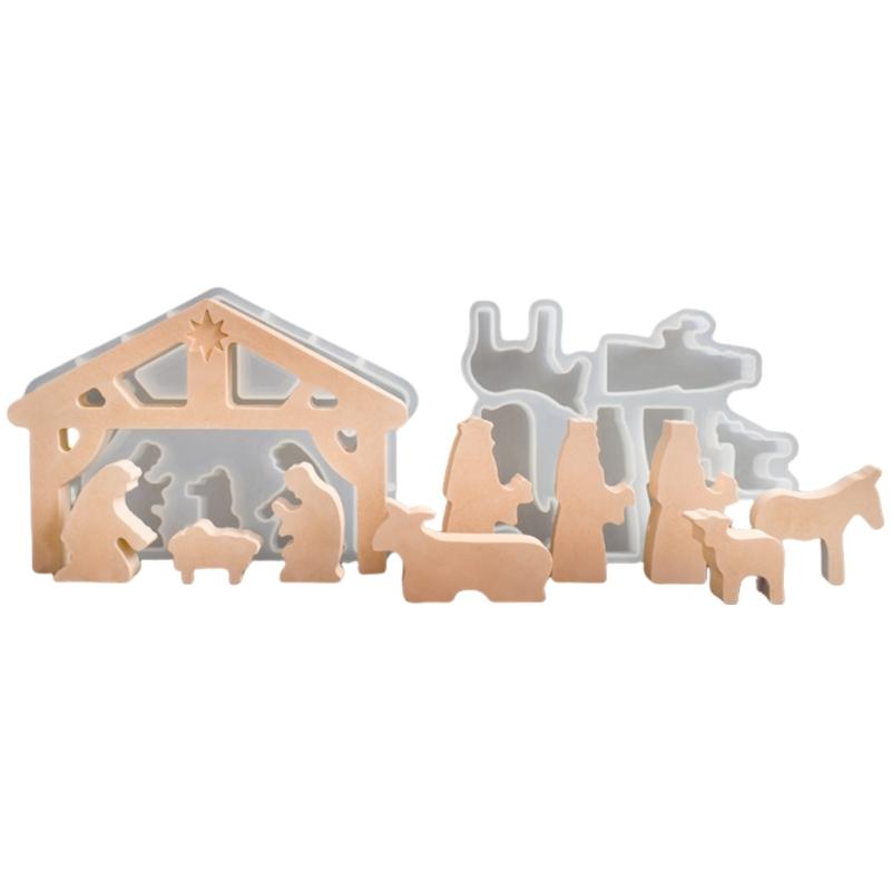 Set of 2 Creative Silicone Mold Featuring Prayer Pattern Suitable for Craft Lover Present for Hand-Making Desk Decors