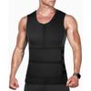Men Zipper Sauna Suit Waist Trainer Vest Sweat Body Shaper With Trimmer Belt Workout Shirts Tummy Control Tank Top Slimming Shapewear