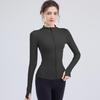 Women's Long Sleeve Yoga Top - Stand Collar, UV Protection, Lightweight Fitness Shirt for Summer 2024