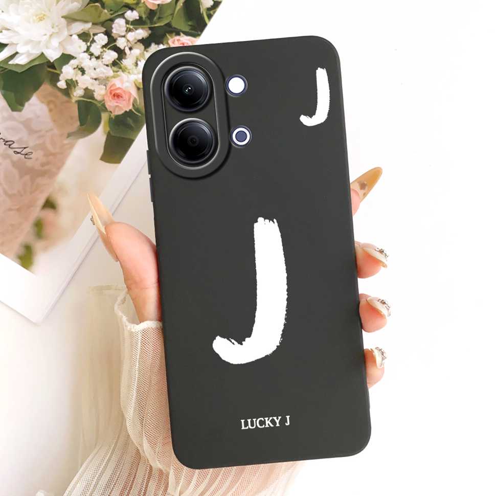 For vivo Y05 4G Case Fashion Simple Letters A-Z Silicone Back Cover For Vivo Y11D VIVO Y05 4G Bumper Phone Cases Shockproof