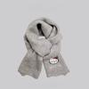 Japanese Cartoon Cute Embroidered Puppy Scarf Female Autumn and Winter Fashion Warm Student Versatile Knitted Neck Scarf