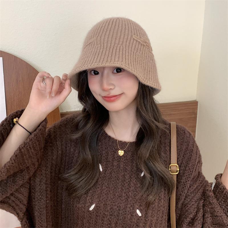 Rabbit Plush Bucket Hat Women's New Autumn and Winter Fashion Versatile Face Small Versatile Big Head Circumference Basin Hat