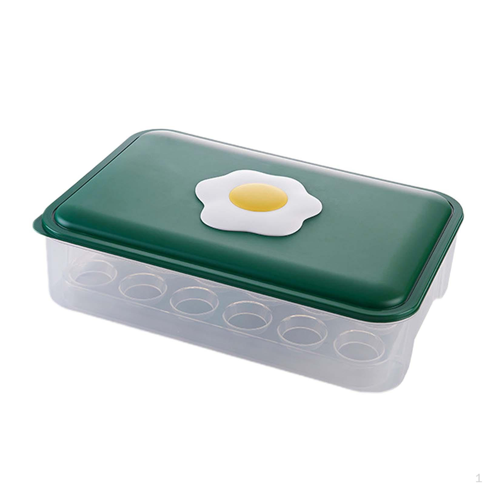 

Ящик для хранения яиц для холодильника с крышкой для кухни зелёный