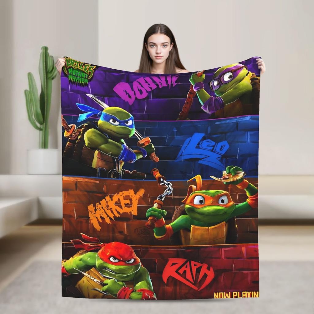 TMNT Durchbruch Flanelldecke Warme Weiche Überwurfdecke für Wohnkultur Reise Muster Tagesdecke Sofa Bettbezug