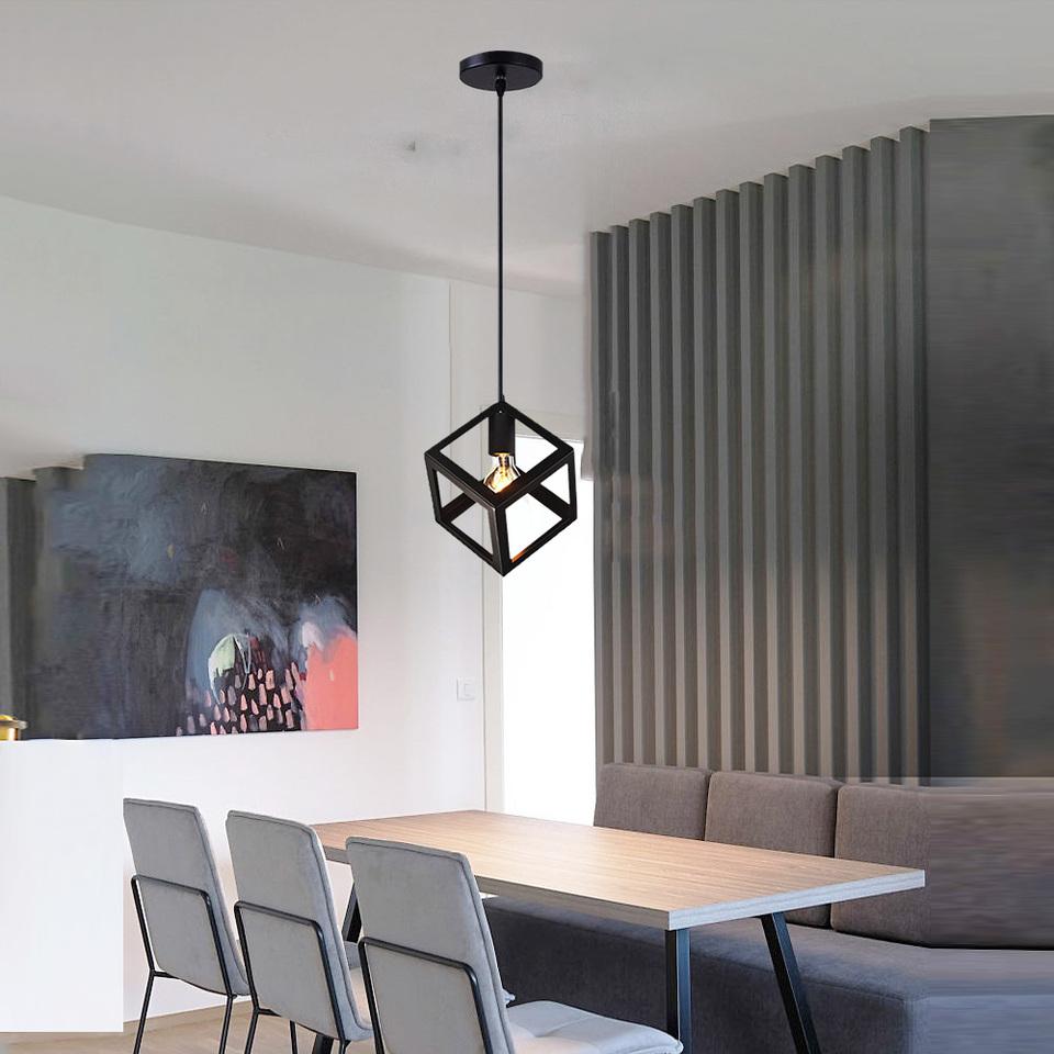 Geometric Vintage Geometry Pendant Light Industrial Retro Metal Hanging Lamp E27 Base Lighting Fixture Indoor Decoration Hot