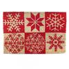 Coconut Fiber Doormat Striped Light Brown Square Balcony Commercial Spaces
