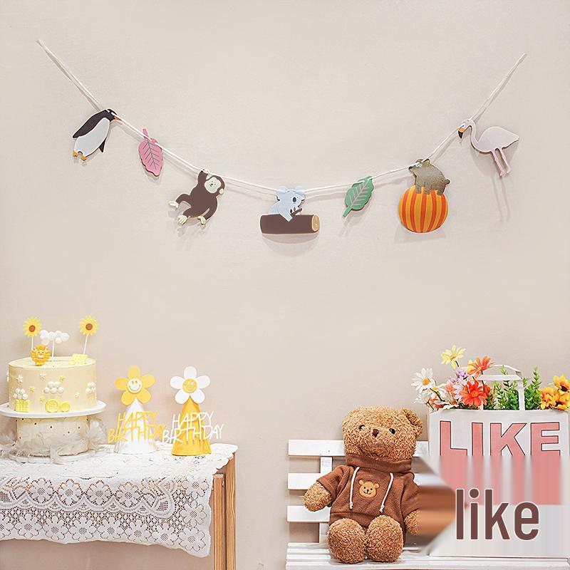 Birthday Pull Flag Banner for Baby Party Decorations - Boy & Girl Pennant